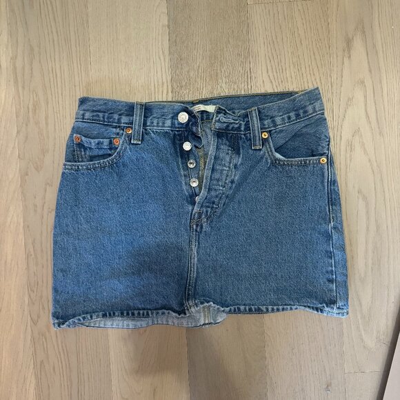 Levi's Icon Jean Skirt in Blue - Picture 1 of 2